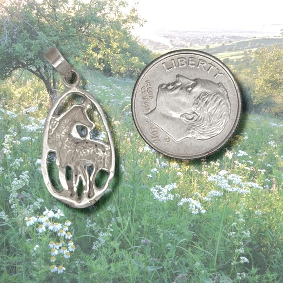 Vintage Framed 925 Sterling Silver Unicorn Charm - Picture 3 of 4